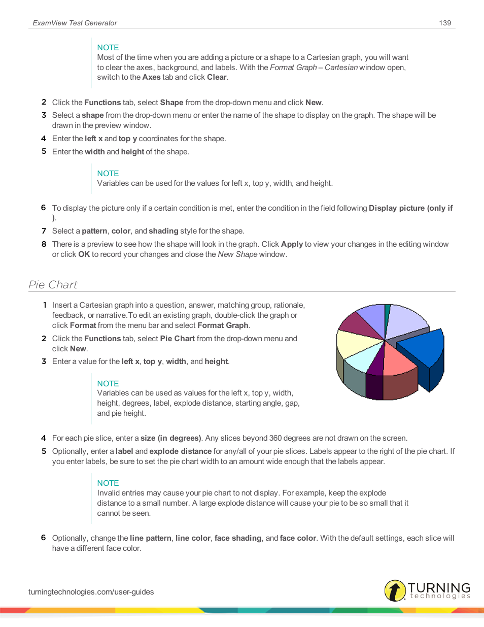 Pie chart | Turning Technologies ExamView User Manual | Page 139 / 190