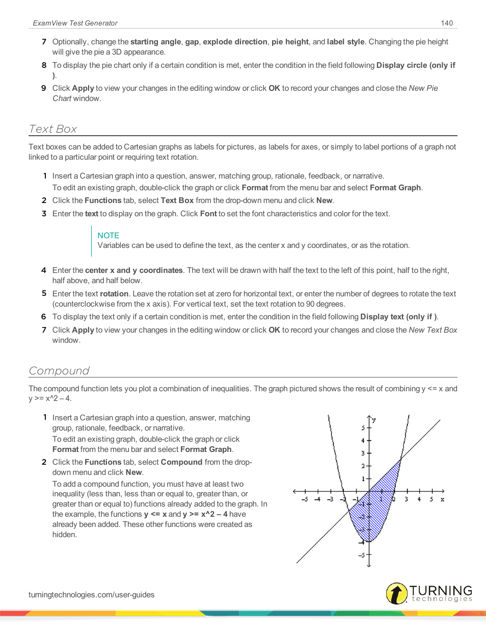 Text box, Compound | Turning Technologies ExamView User Manual | Page 140 / 190