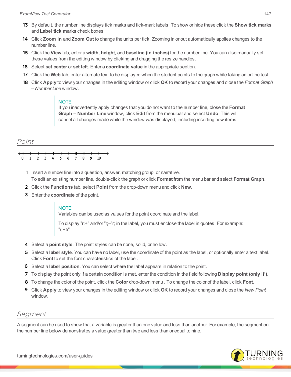 Point, Segment | Turning Technologies ExamView User Manual | Page 147 / 190