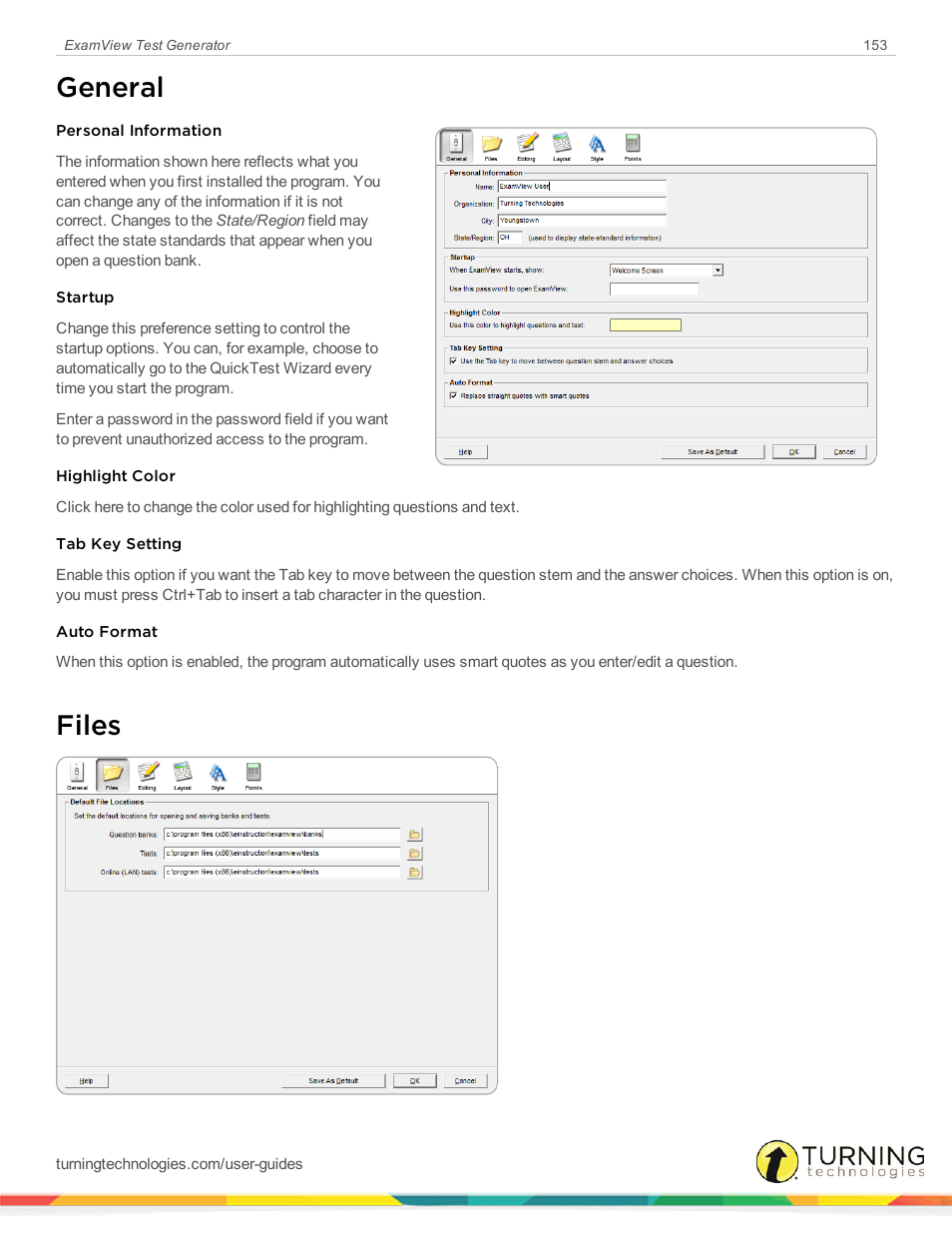 General, Files | Turning Technologies ExamView User Manual | Page 153 / 190