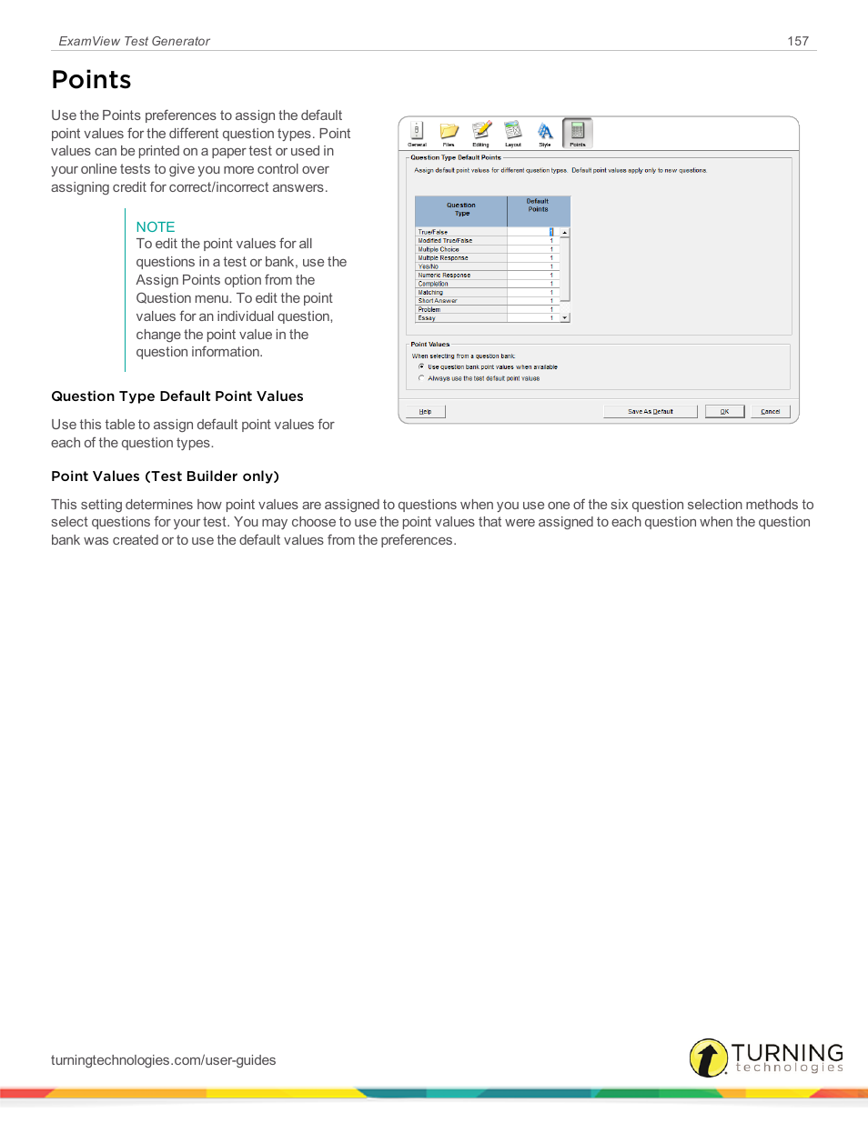 Points | Turning Technologies ExamView User Manual | Page 157 / 190