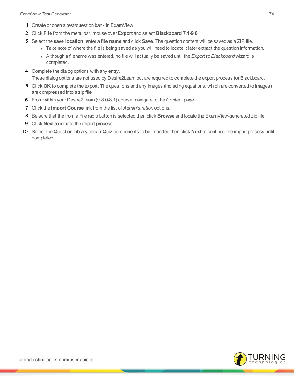 Turning Technologies ExamView User Manual | Page 174 / 190