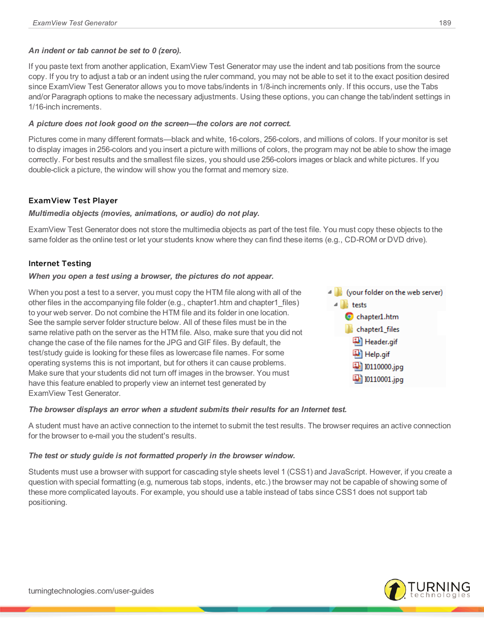 Turning Technologies ExamView User Manual | Page 189 / 190