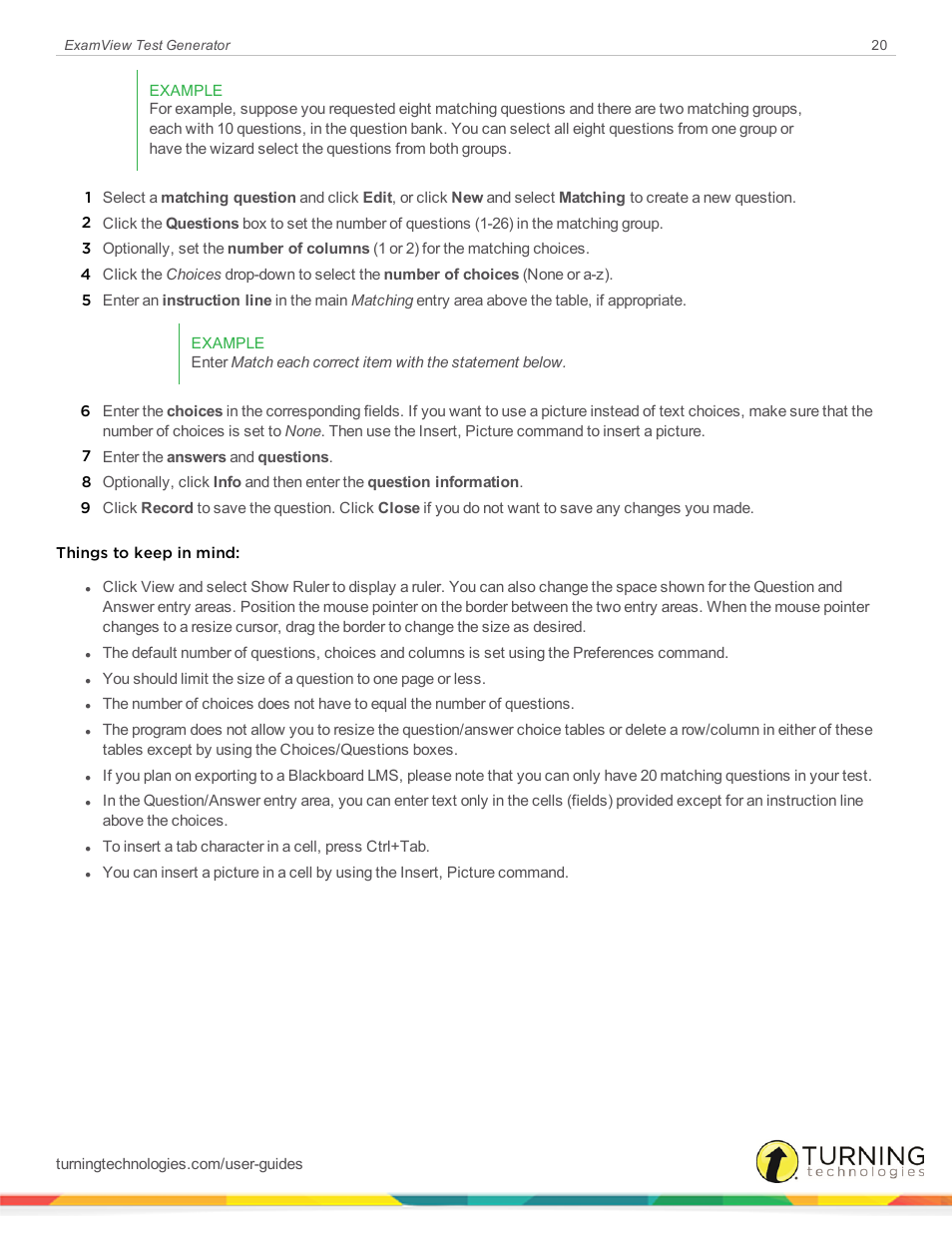 Turning Technologies ExamView User Manual | Page 20 / 190