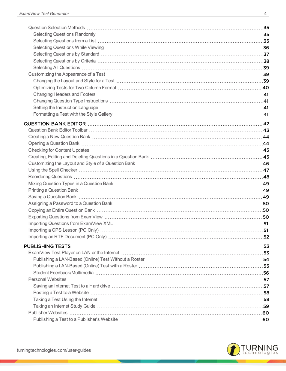 Turning Technologies ExamView User Manual | Page 4 / 190