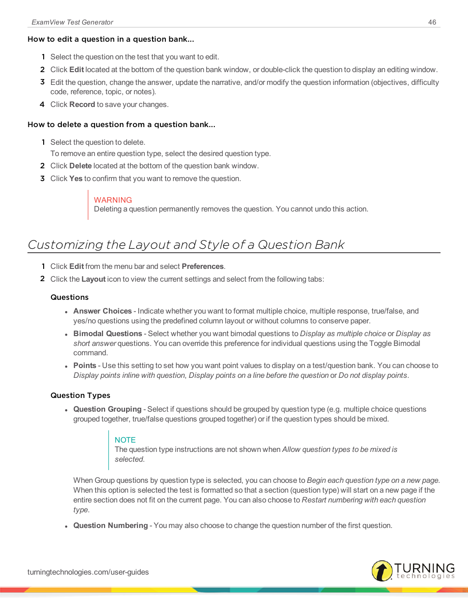 Turning Technologies ExamView User Manual | Page 46 / 190