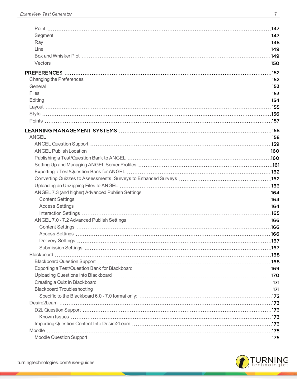 Turning Technologies ExamView User Manual | Page 7 / 190