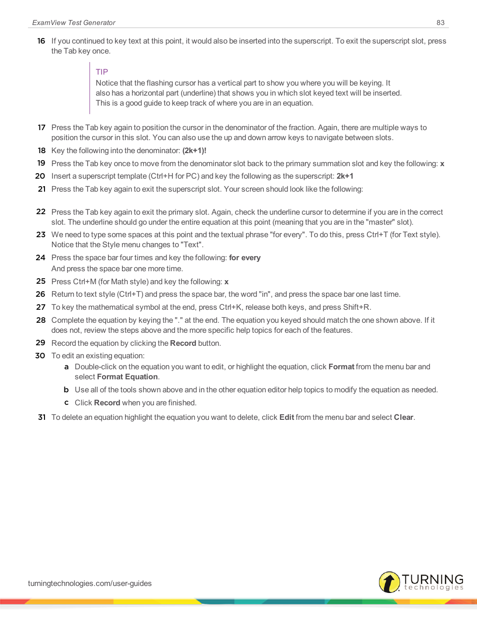 Turning Technologies ExamView User Manual | Page 83 / 190