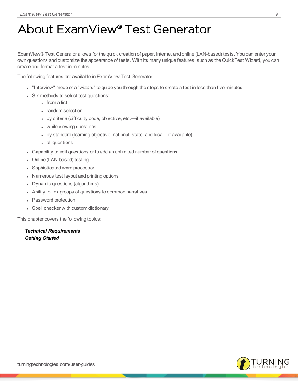 About examview® test generator | Turning Technologies ExamView User Manual | Page 9 / 190