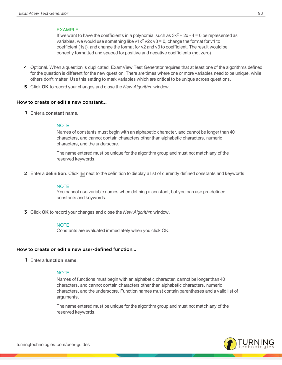 Turning Technologies ExamView User Manual | Page 90 / 190