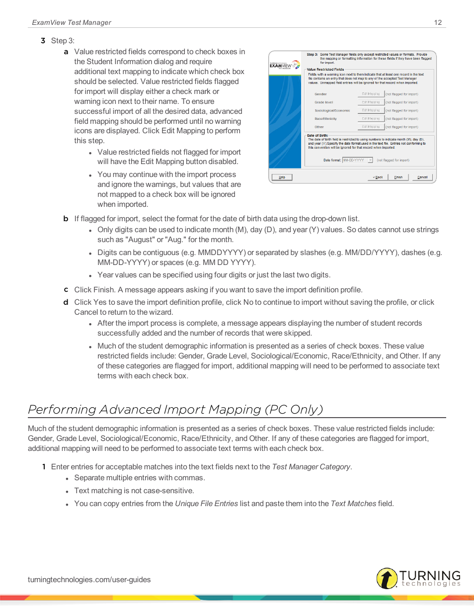 Performing advanced import mapping (pc only) | Turning Technologies ExamView User Manual | Page 12 / 58
