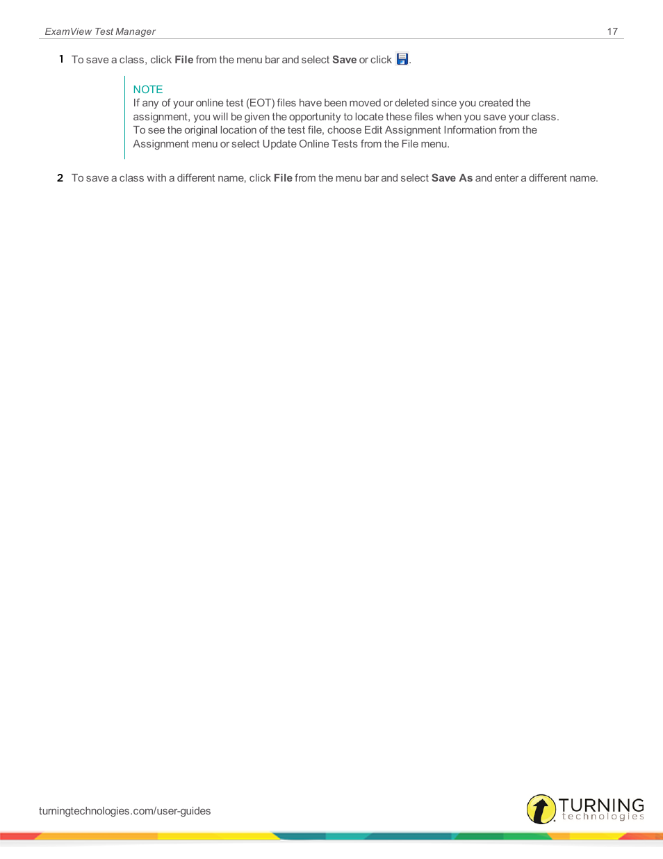 Turning Technologies ExamView User Manual | Page 17 / 58
