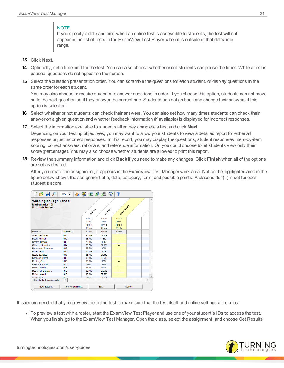 Turning Technologies ExamView User Manual | Page 21 / 58