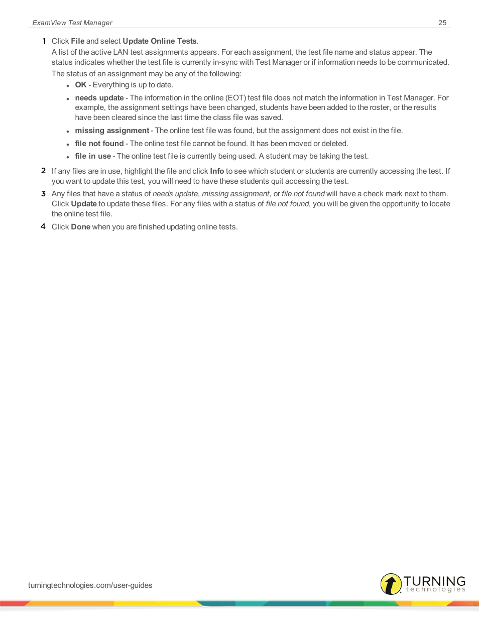 Turning Technologies ExamView User Manual | Page 25 / 58