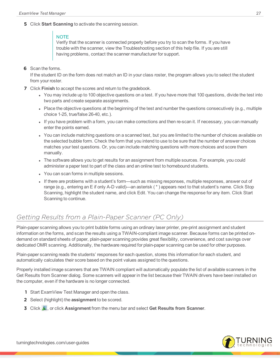 Turning Technologies ExamView User Manual | Page 27 / 58