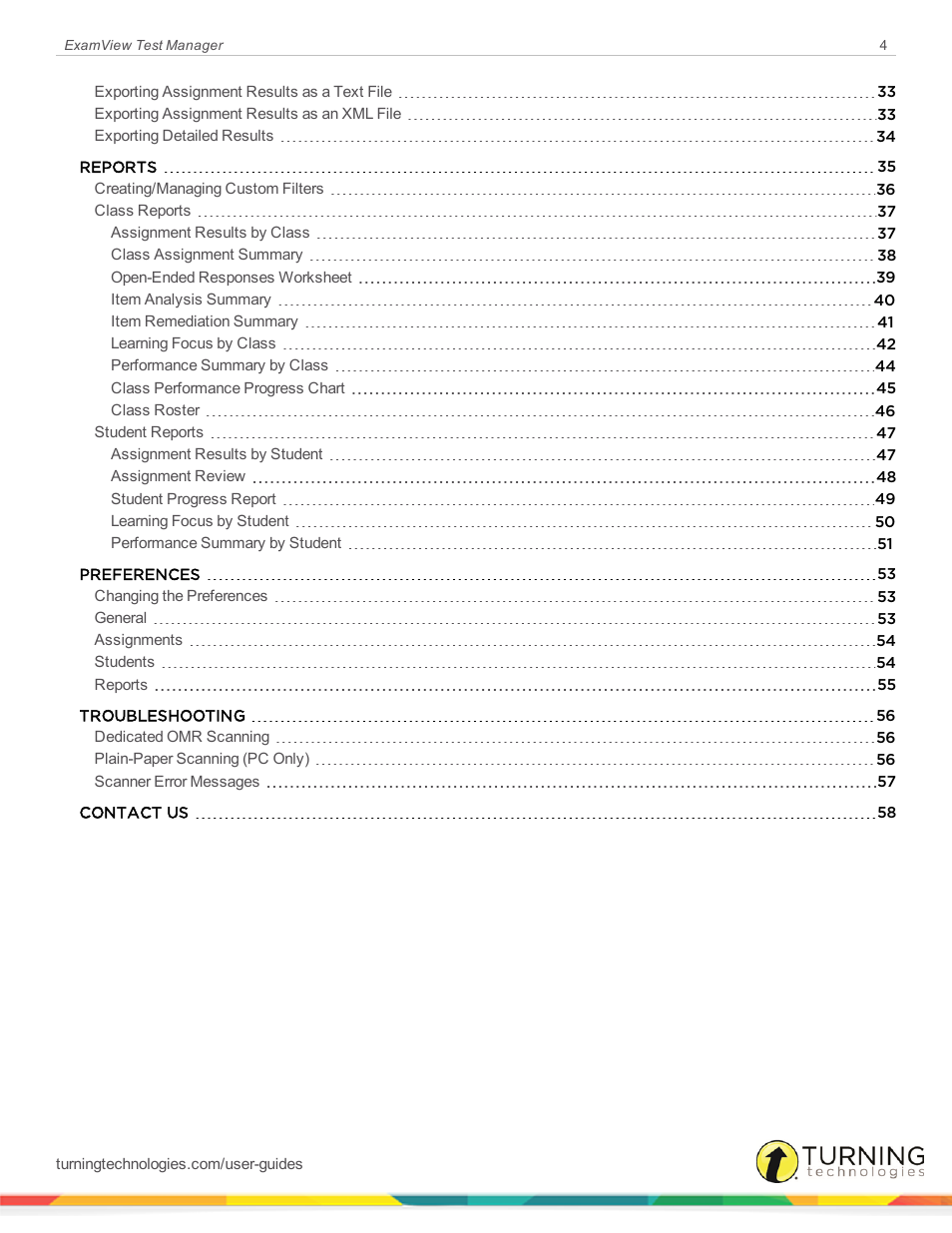Turning Technologies ExamView User Manual | Page 4 / 58