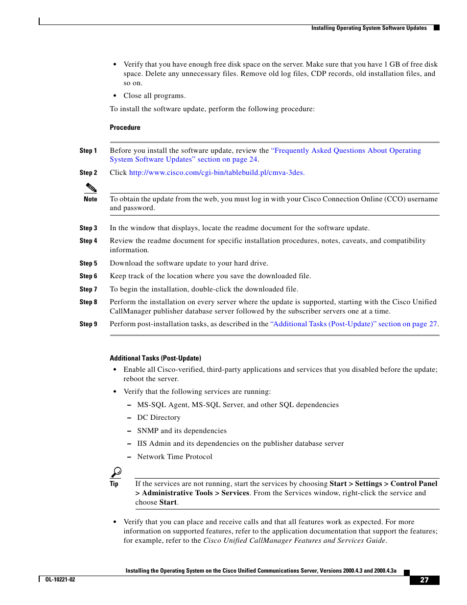 Cisco Cisco Unified Communications Server 2000.4.3a User Manual | Page 27 / 38