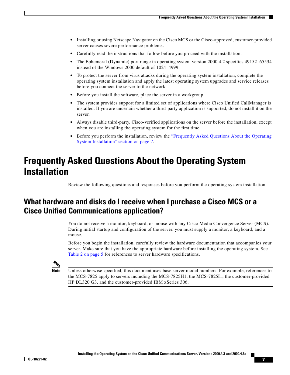 Cisco Cisco Unified Communications Server 2000.4.3a User Manual | Page 7 / 38