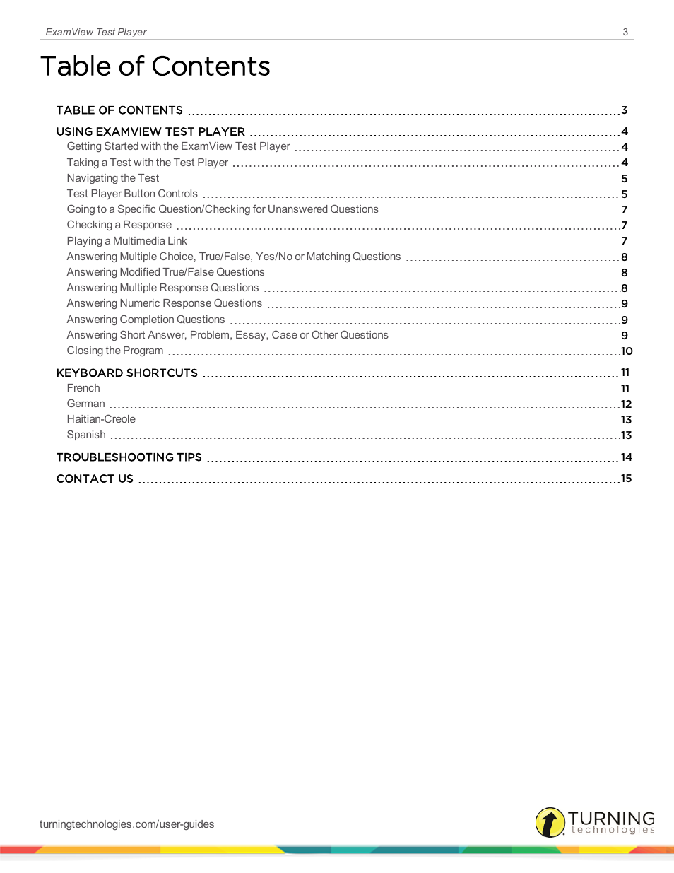 Turning Technologies ExamView User Manual | Page 3 / 15
