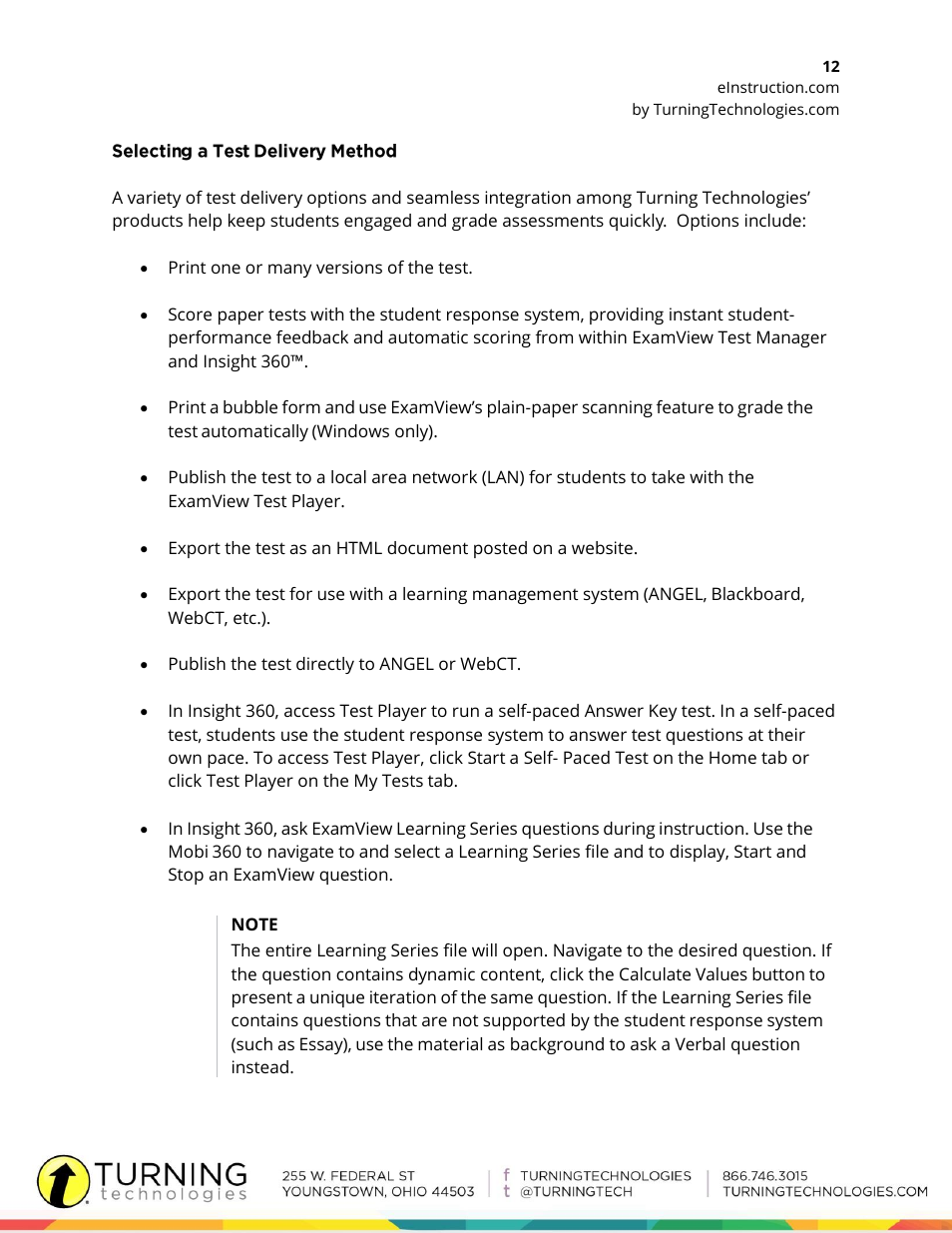 Turning Technologies ExamView User Manual | Page 12 / 16