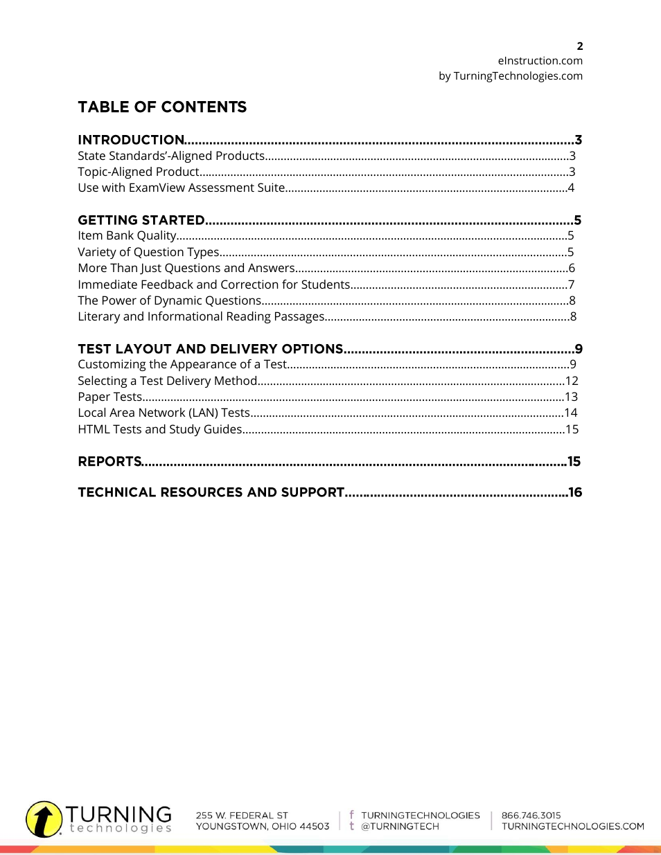 Turning Technologies ExamView User Manual | Page 2 / 16