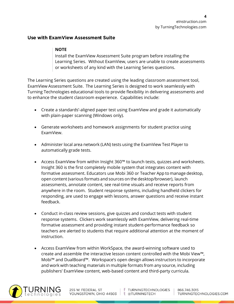 Turning Technologies ExamView User Manual | Page 4 / 16