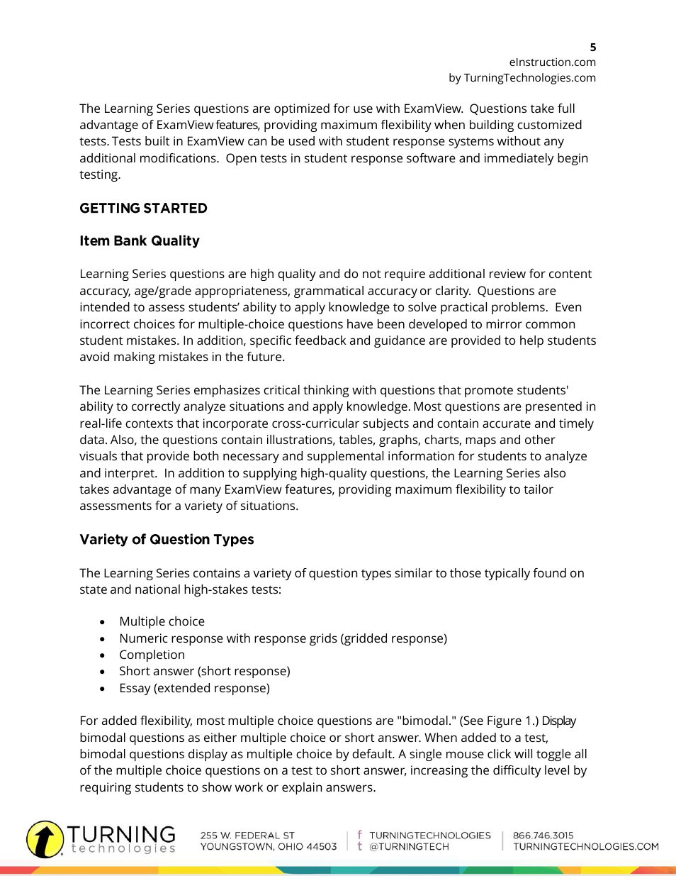 Turning Technologies ExamView User Manual | Page 5 / 16