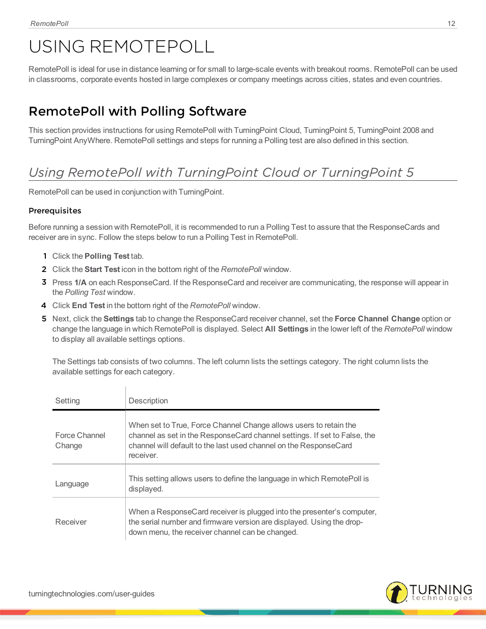 Using remotepoll, Remotepoll with polling software | Turning Technologies RemotePoll User Manual | Page 12 / 20