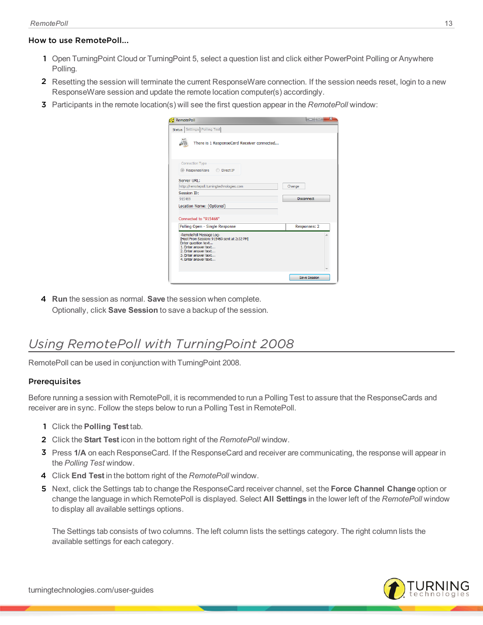 Using remotepoll with turningpoint 2008 | Turning Technologies RemotePoll User Manual | Page 13 / 20