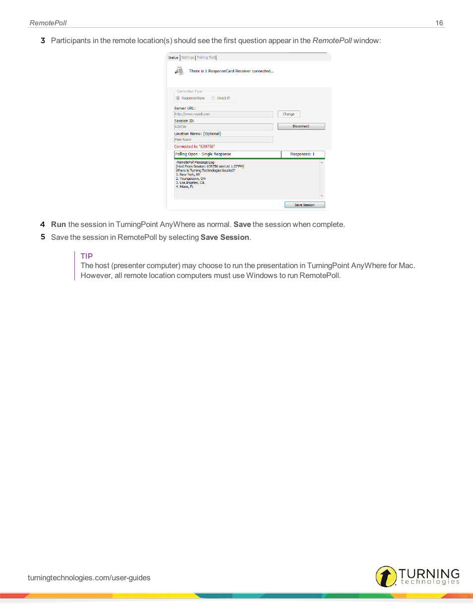 Turning Technologies RemotePoll User Manual | Page 16 / 20
