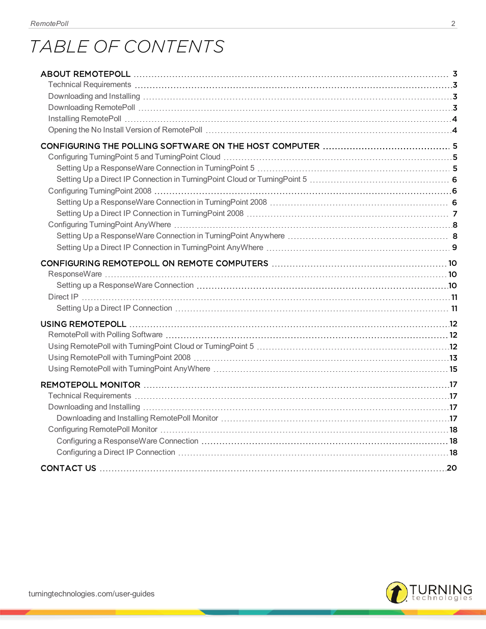 Turning Technologies RemotePoll User Manual | Page 2 / 20