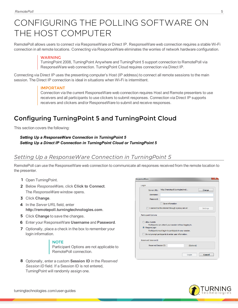 Configuring turningpoint 5 and turningpoint cloud | Turning Technologies RemotePoll User Manual | Page 5 / 20