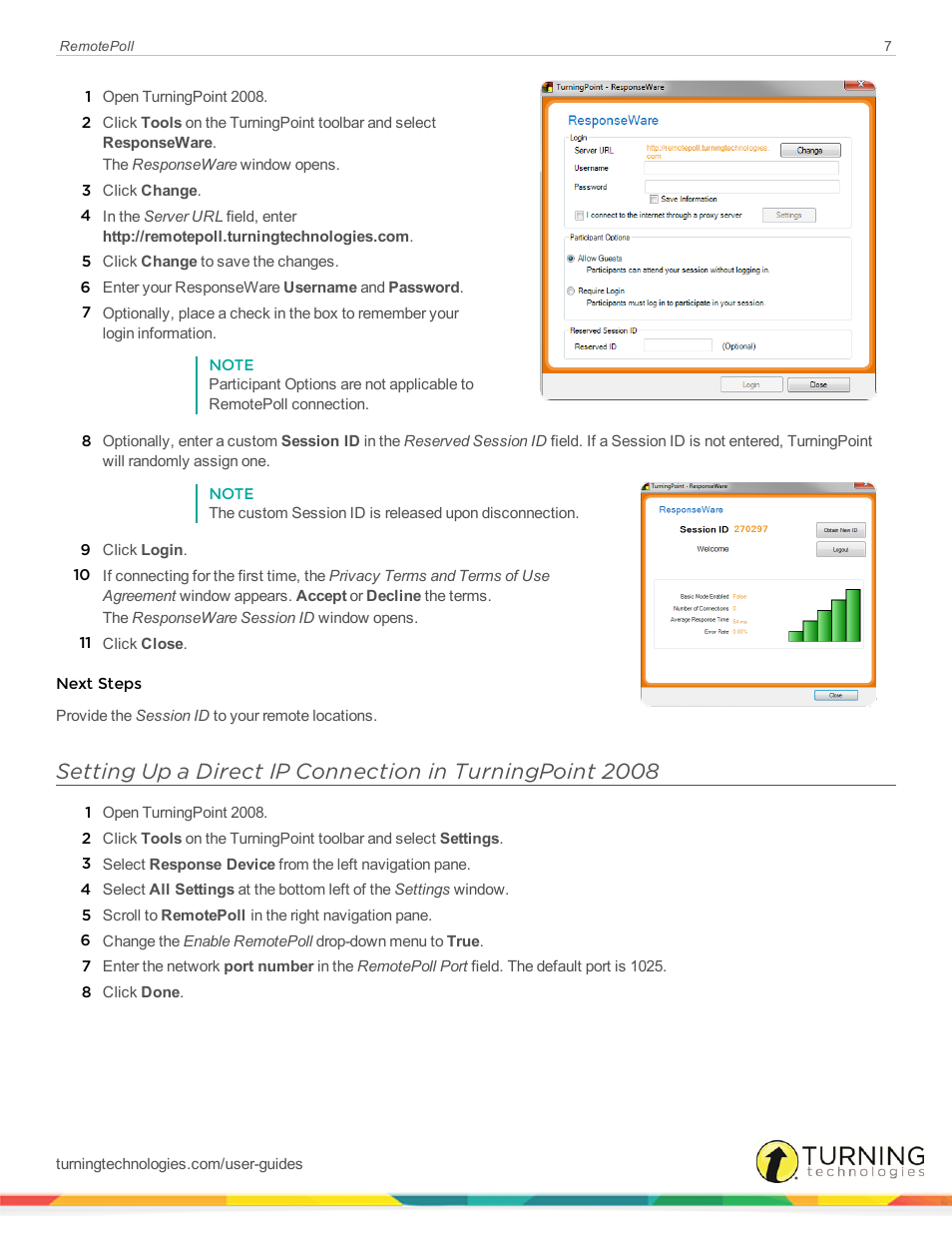 Turning Technologies RemotePoll User Manual | Page 7 / 20