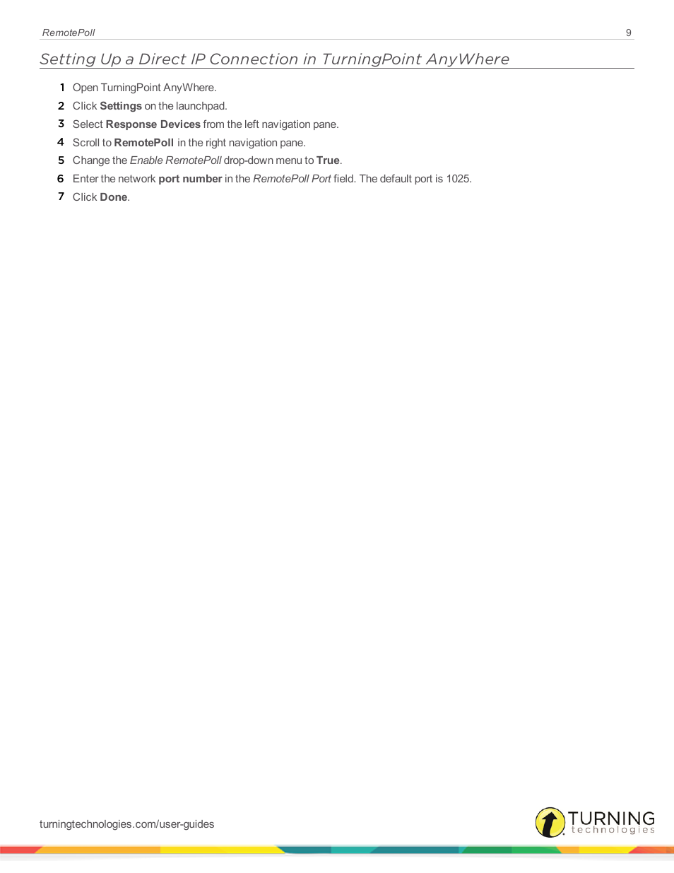 Turning Technologies RemotePoll User Manual | Page 9 / 20
