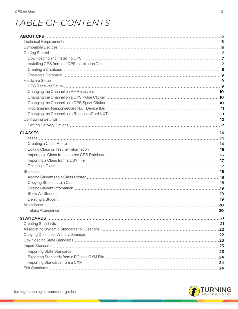 Turning Technologies CPS User Manual | Page 3 / 79
