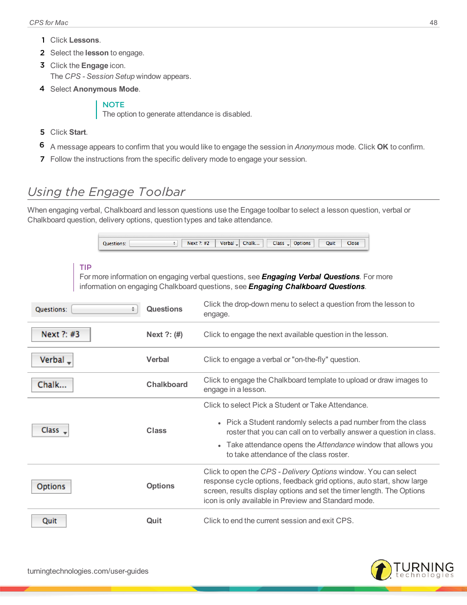 Using the engage toolbar | Turning Technologies CPS User Manual | Page 48 / 79