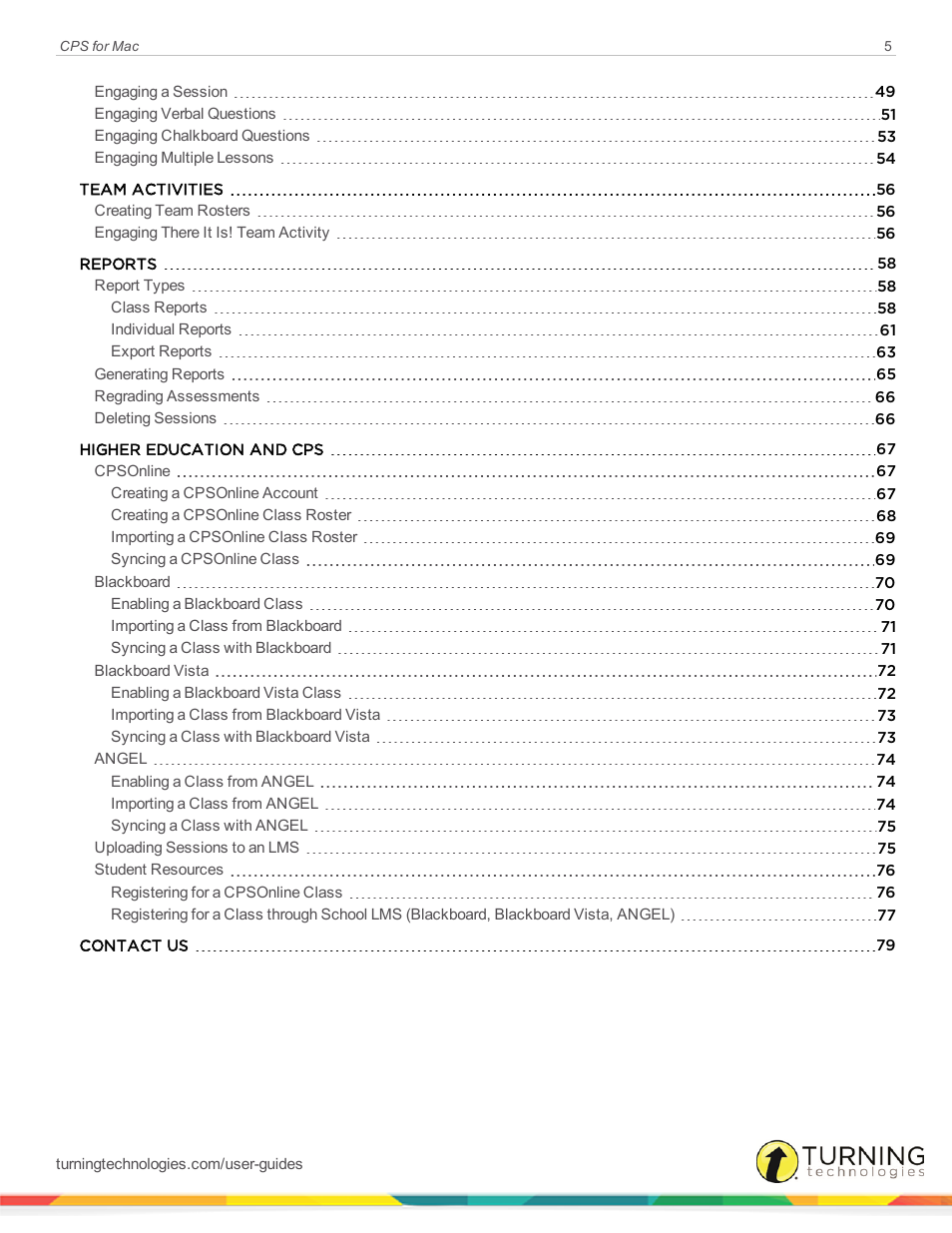 Turning Technologies CPS User Manual | Page 5 / 79