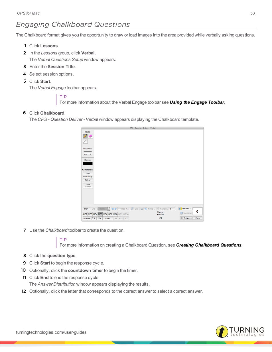 Engaging chalkboard questions | Turning Technologies CPS User Manual | Page 53 / 79