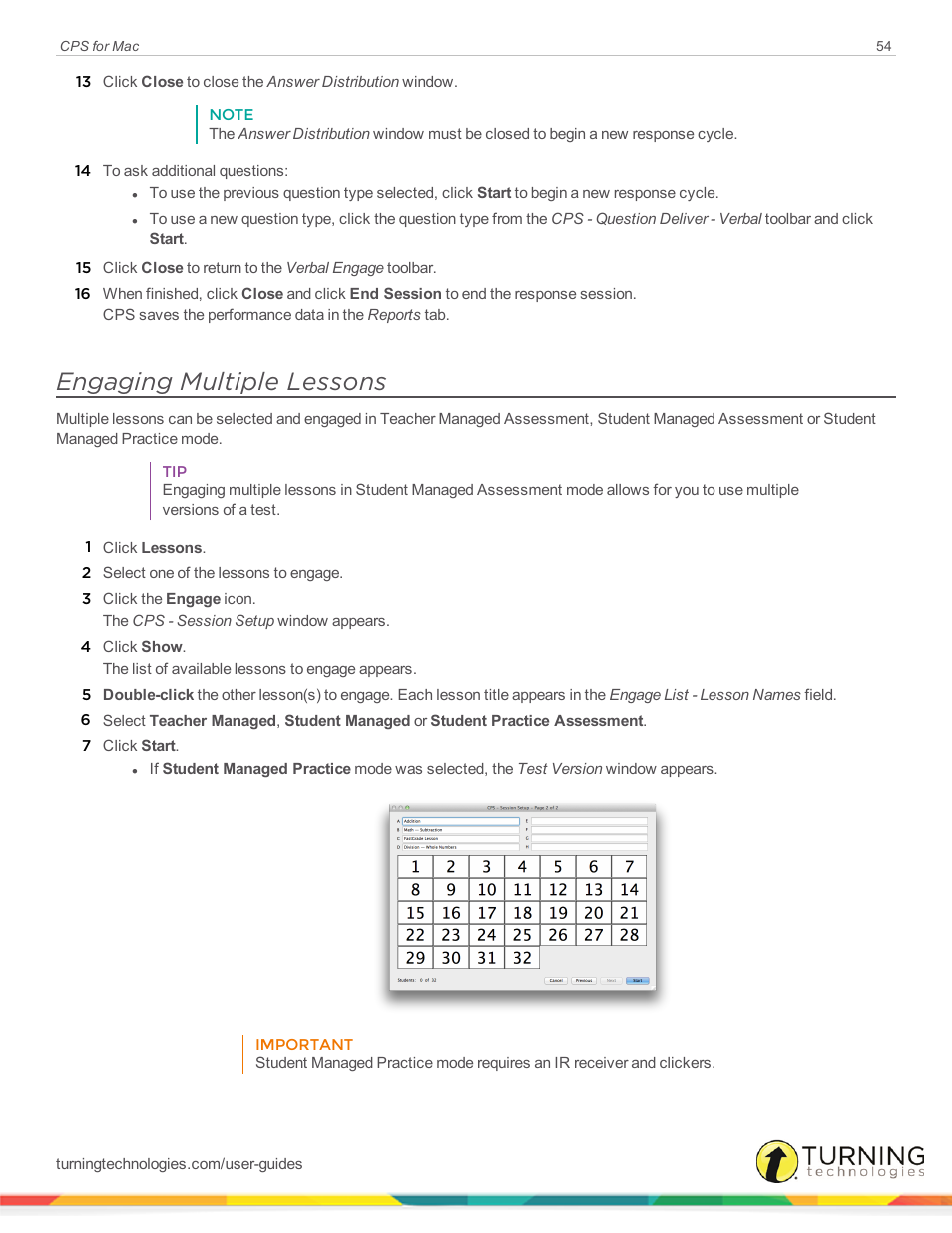 Engaging multiple lessons | Turning Technologies CPS User Manual | Page 54 / 79