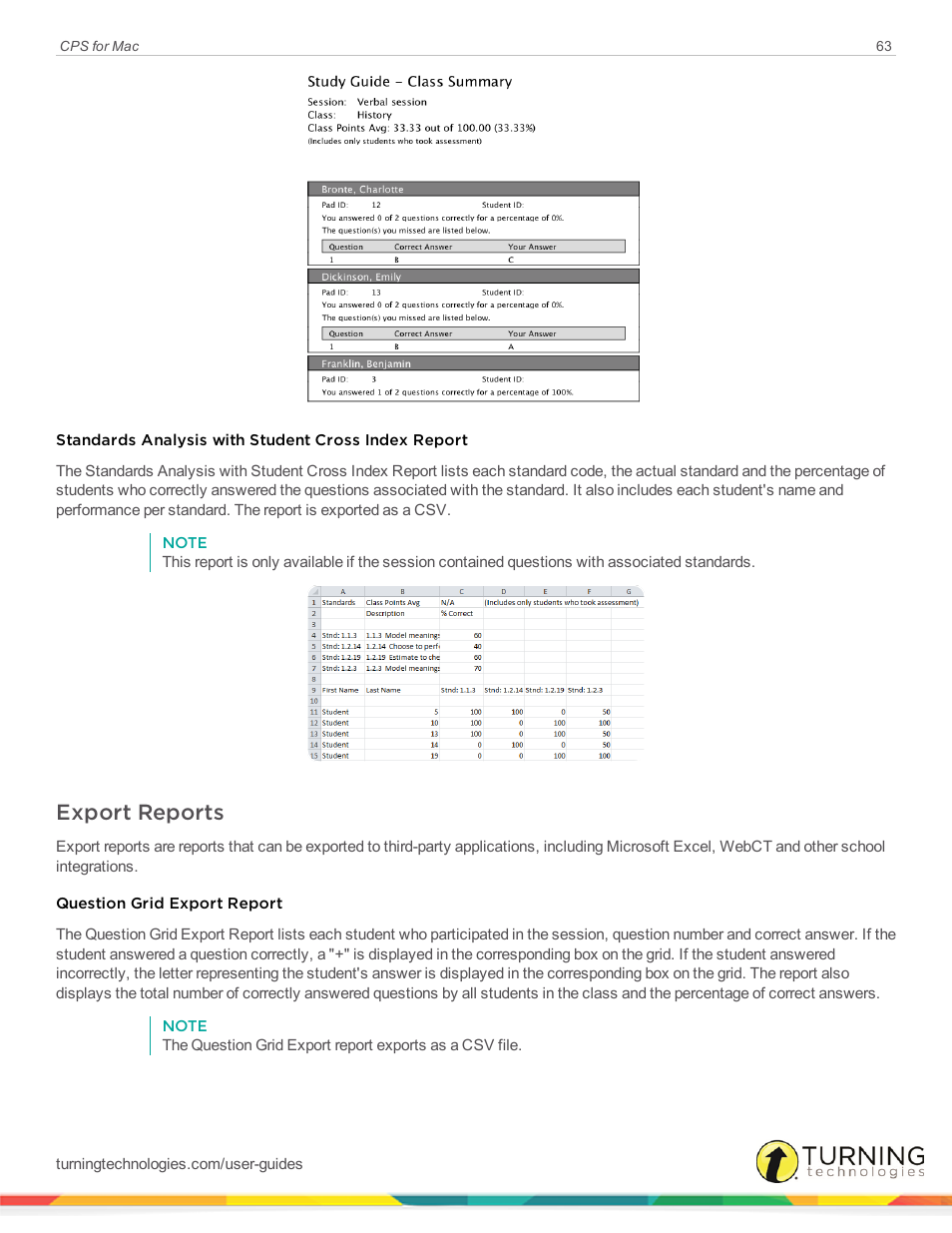 Export reports | Turning Technologies CPS User Manual | Page 63 / 79