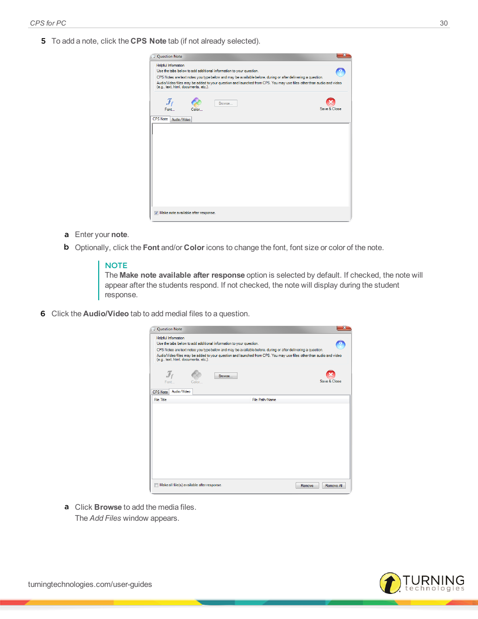 Turning Technologies CPS User Manual | Page 30 / 106