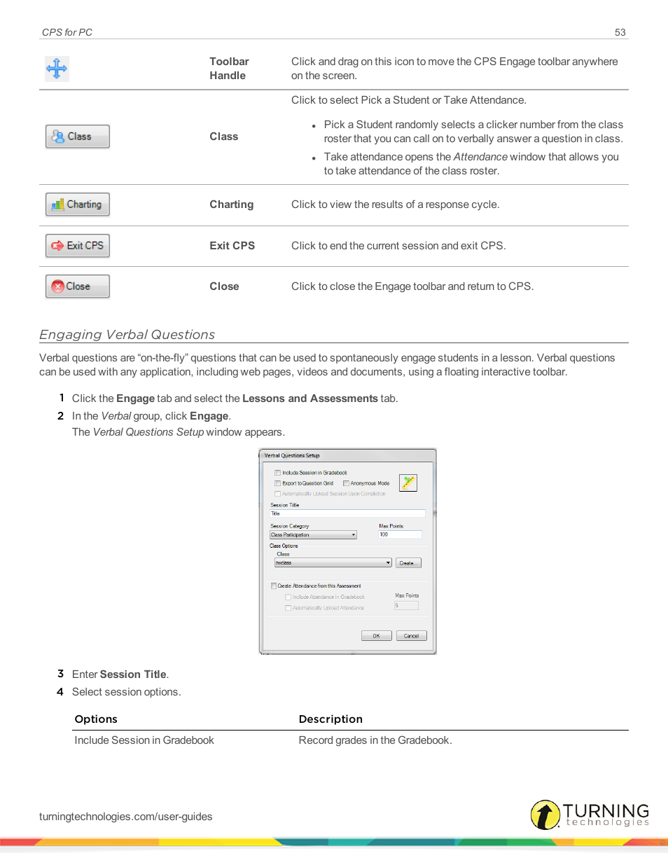 Engaging verbal questions | Turning Technologies CPS User Manual | Page 53 / 106