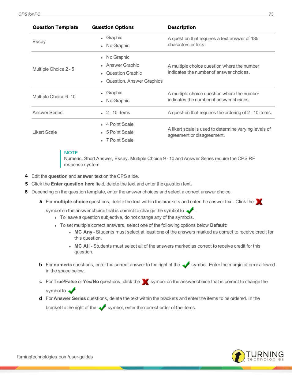 Turning Technologies CPS User Manual | Page 73 / 106