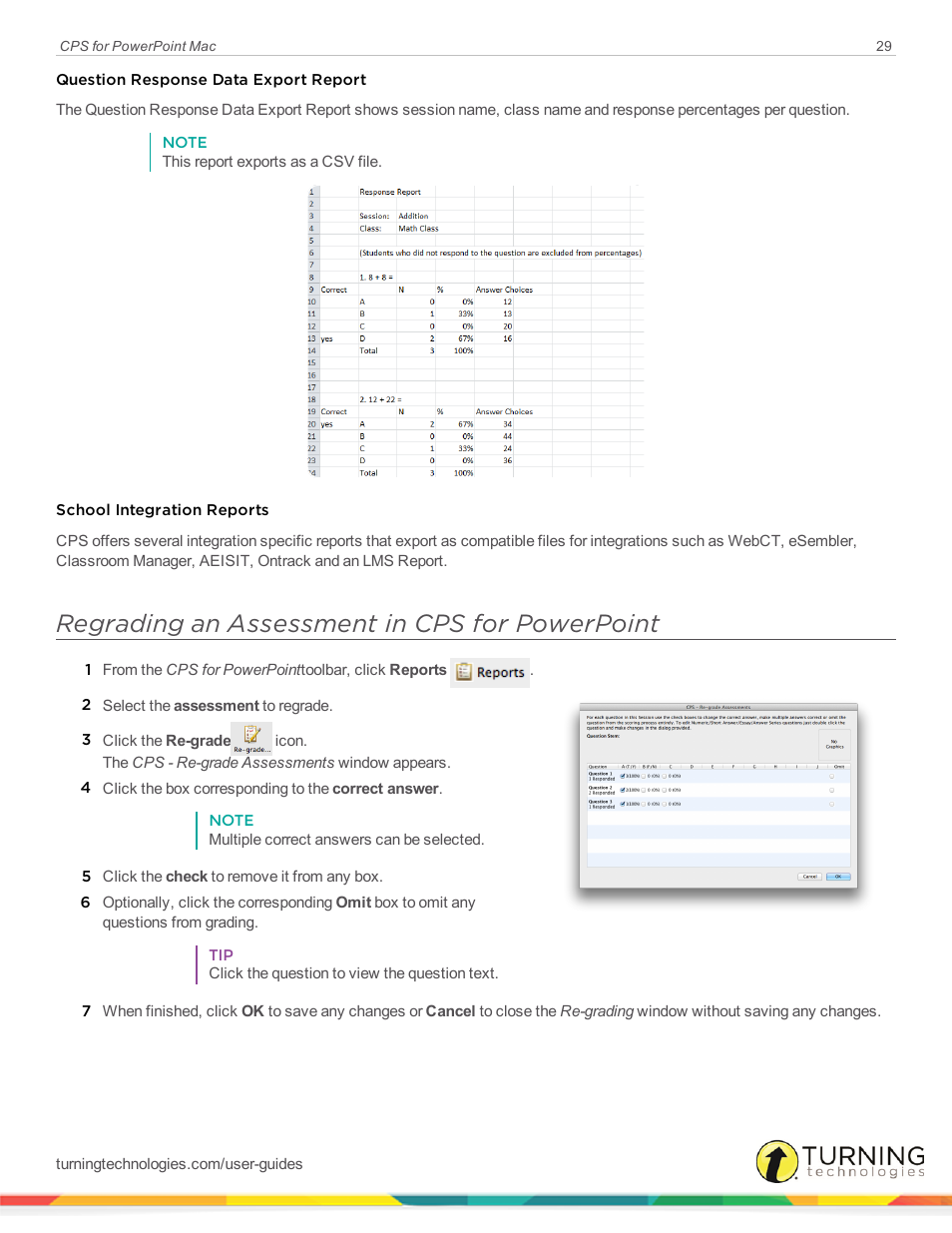 Regrading an assessment in cps for powerpoint | Turning Technologies CPS User Manual | Page 29 / 31