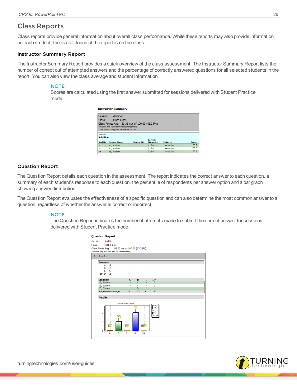 Class reports | Turning Technologies CPS User Manual | Page 26 / 35