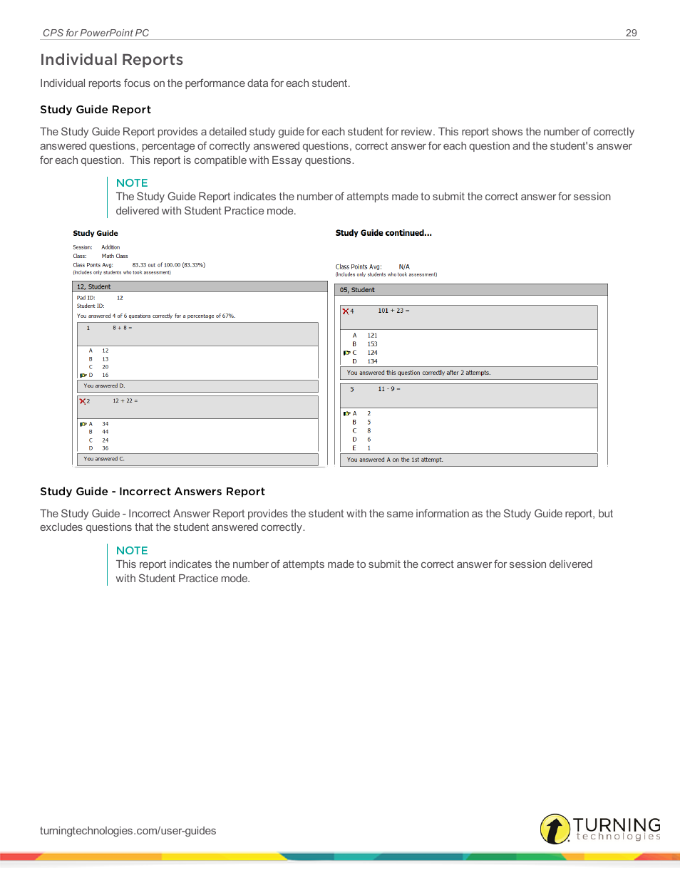 Individual reports | Turning Technologies CPS User Manual | Page 29 / 35