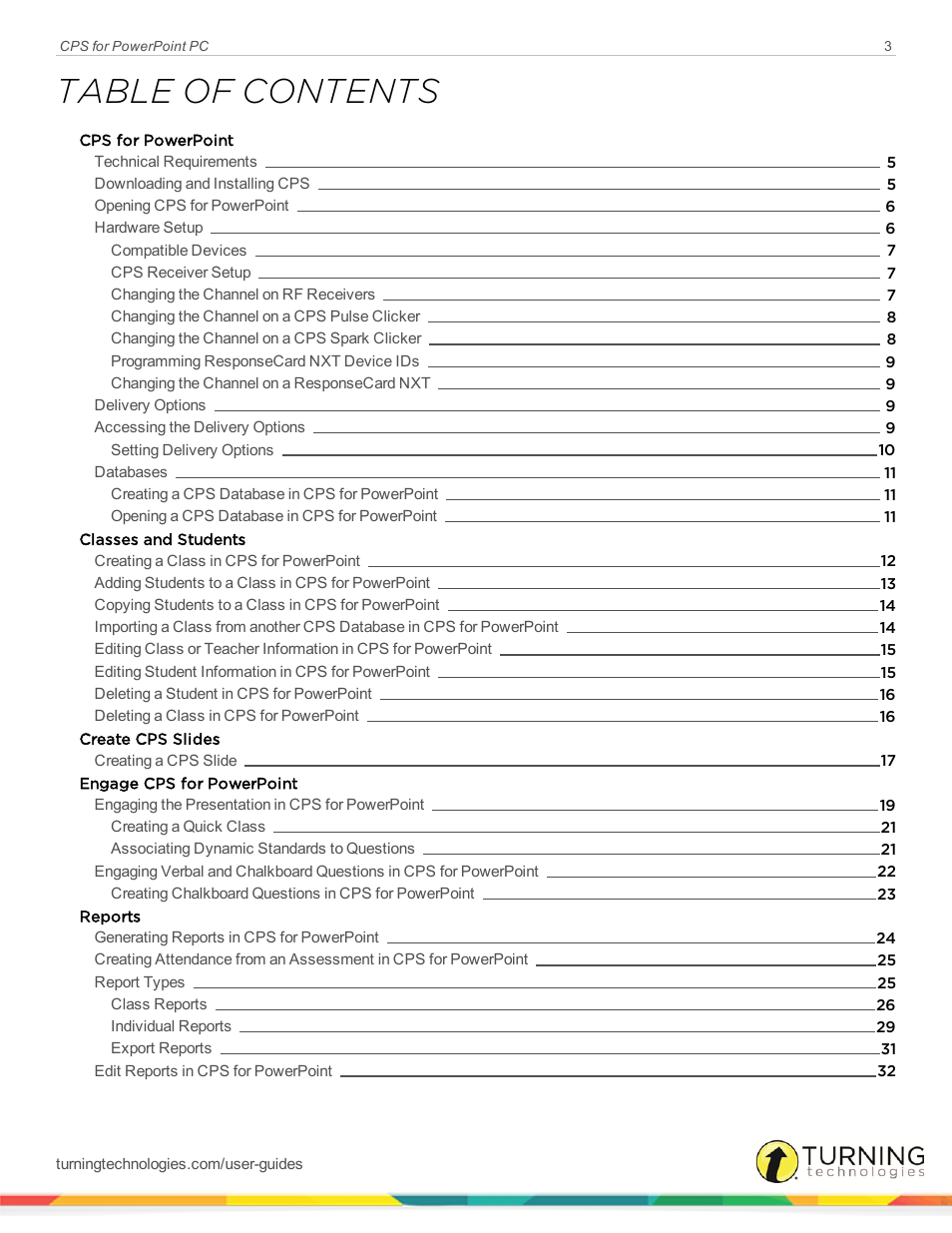 Turning Technologies CPS User Manual | Page 3 / 35