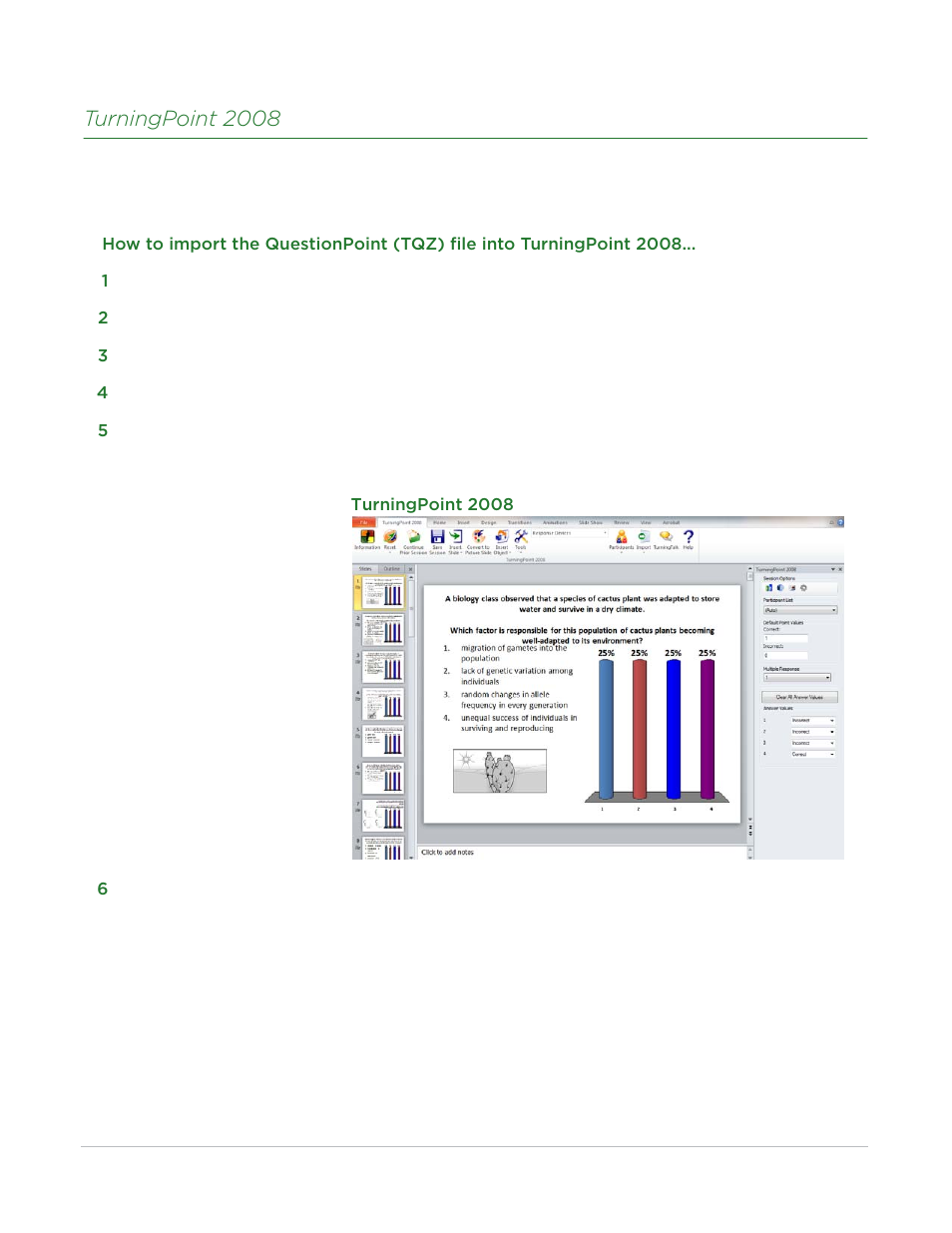 Turningpoint 2008 | Turning Technologies QuestionPoint User Manual | Page 16 / 19