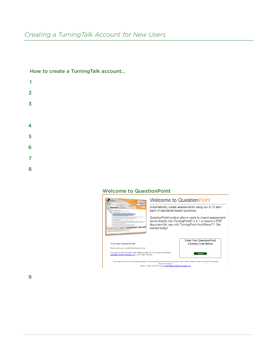 Creating a turningtalk account for new users | Turning Technologies QuestionPoint User Manual | Page 6 / 19