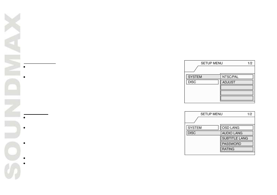 Syste m setup | SoundMax SM-CMD2039 User Manual | Page 28 / 66